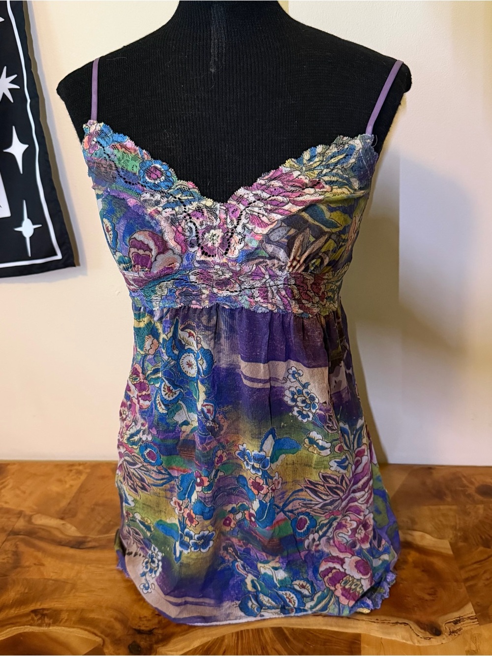Claire Pettibone XS Luxury Lingerie Butterflies Cami Tank Lace Fairy Whimsy Y2K
